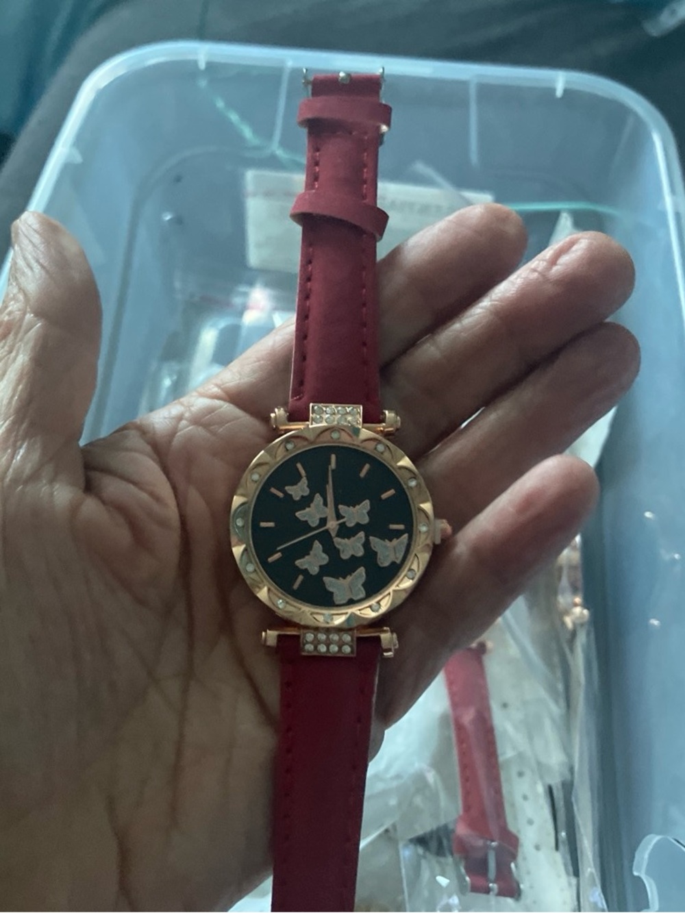 Butterfly Accent Red Women's Fashion Watch